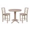 International Concepts Round 36 in Rd Ped Gathering Ht Table, 2 Madrid Counter Ht Stools, Gray Taupe, 36 W, 36 L, 35.9 in H K09-36RT-27B-6B-S402-2 - alternate 3
